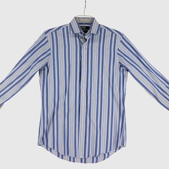 Polo Ralph Lauren Regent Custom Fit Striped Button-Down Shirt Size 15 1/2 -32/33 - Picture 2 of 9